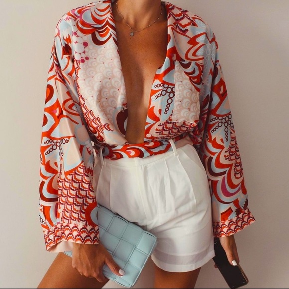 Blogger's Fav|NWT Zara Blouse With Scarf - Picture 4 of 16